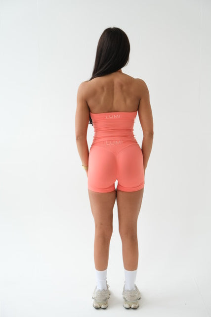 Coral Top with Built in Bra Shelf
