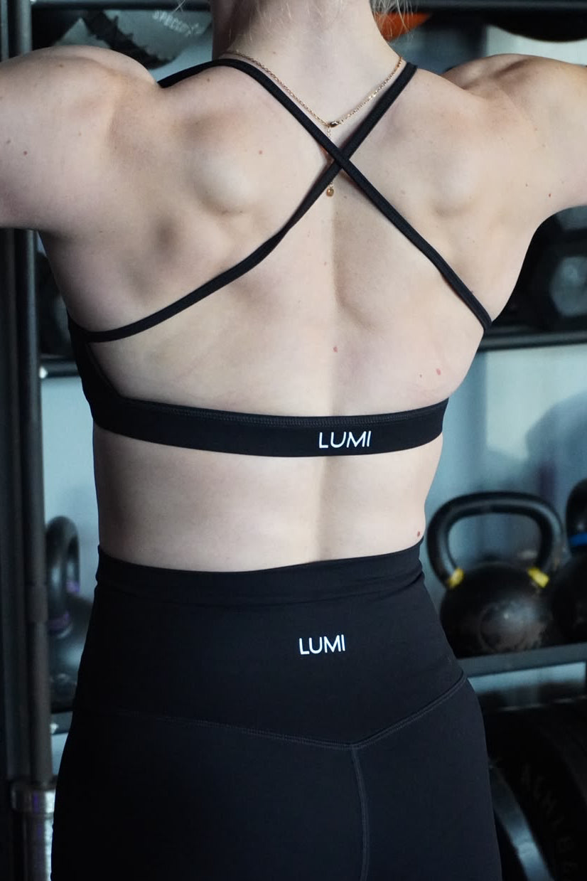 Black X Back Sports Bra