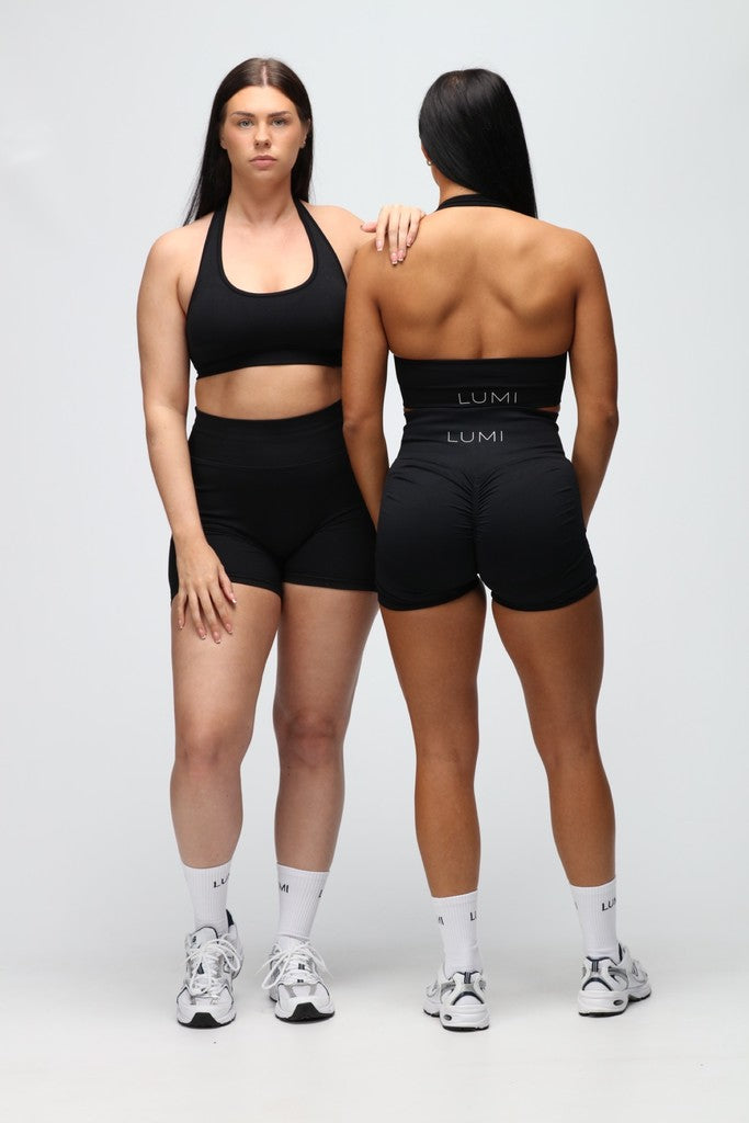 Black Halter Neck Sports Bra