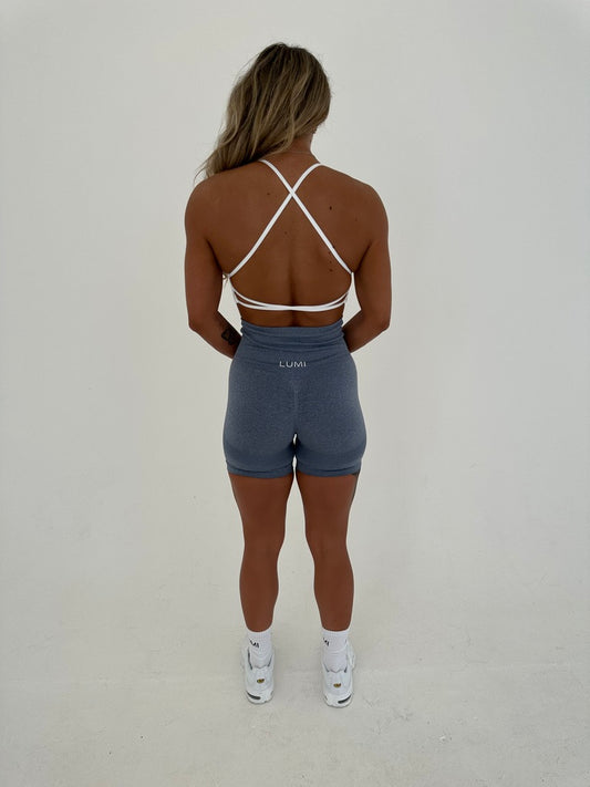 Blue Scrunch Shorts