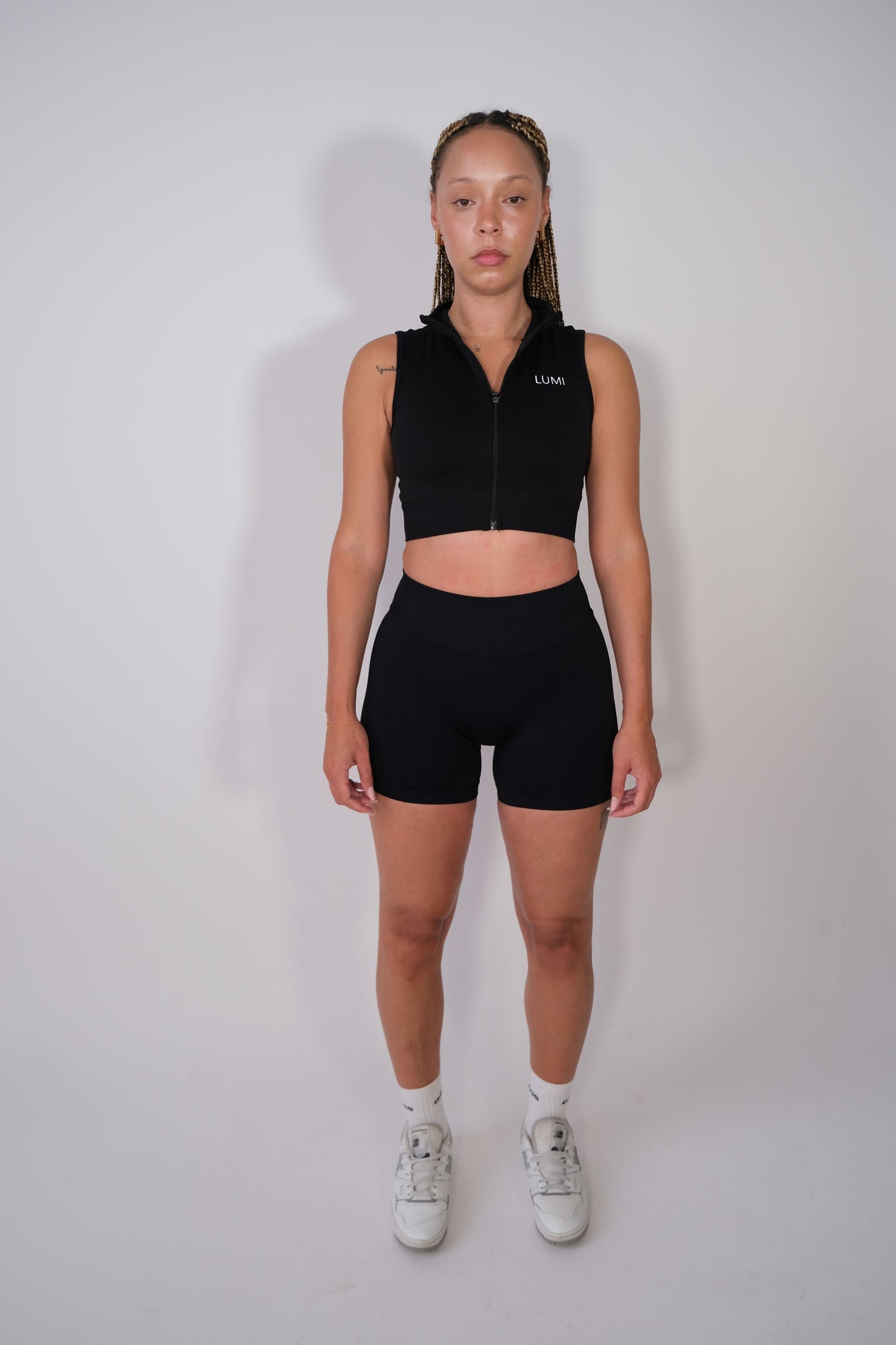 Black Sleeveless Zip Up Jacket