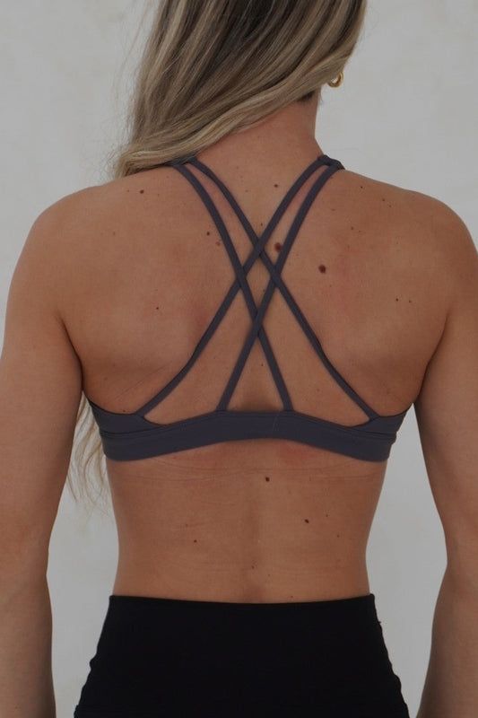 Steel High Neck Sports Bra