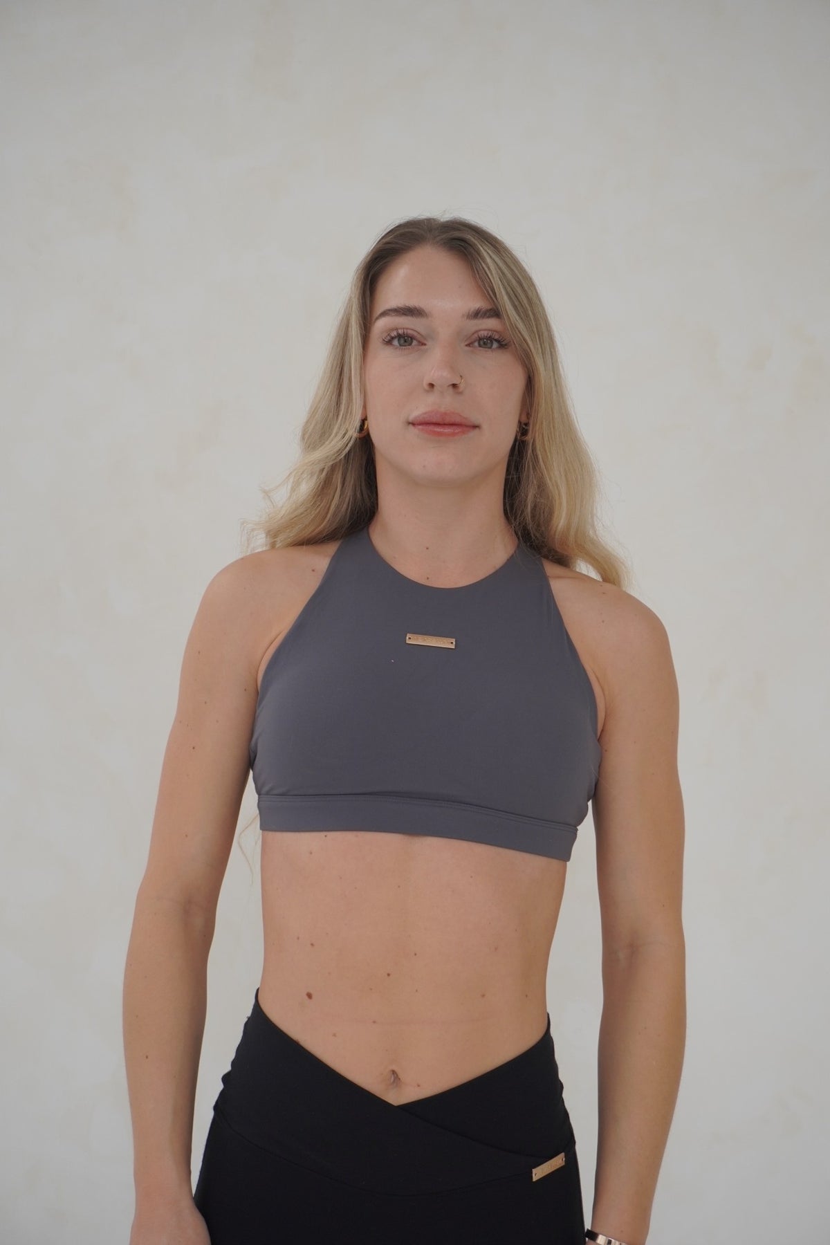 Steel High Neck Sports Bra – We Are Lumi