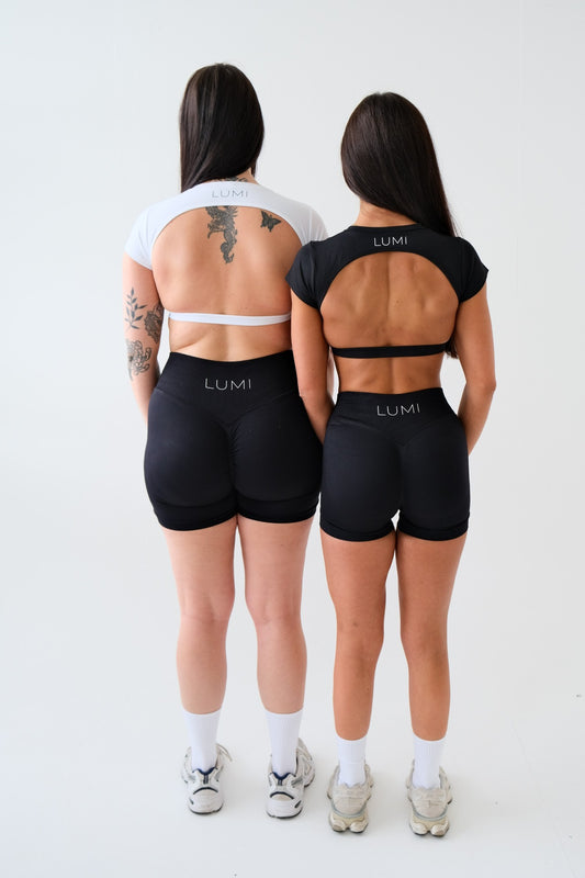 White Backless Crop